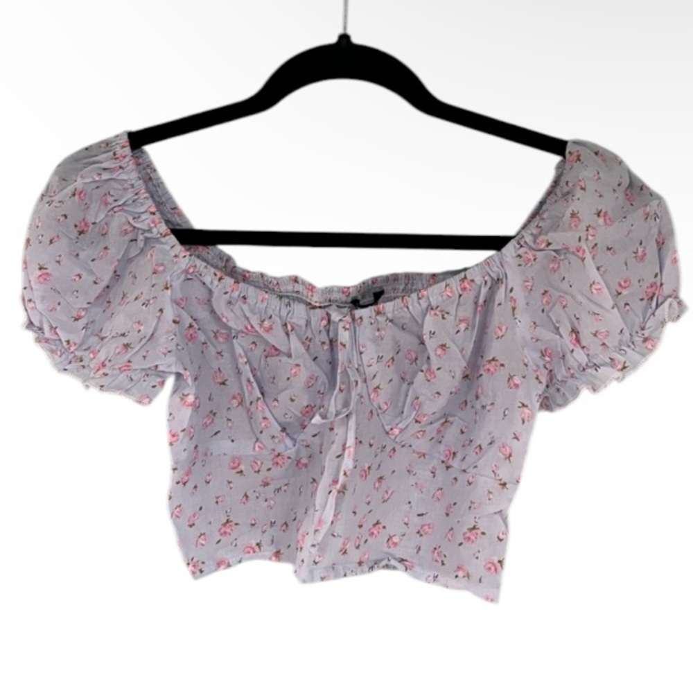Purple Floral crop top🪻🌸